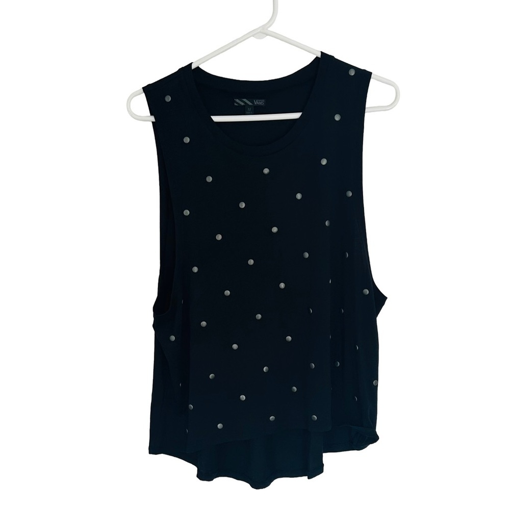 Vans Women’s Black Studded Muscle Tank Top. Size M - Picture 3 of 9